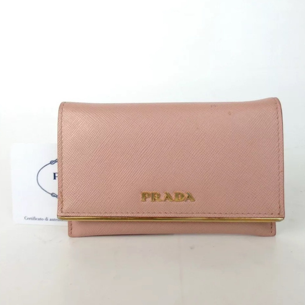 PRADA SAFFIANO LIGHT PINK COLOR NWOT  COMPACT WALLET - Picture 4 of 11